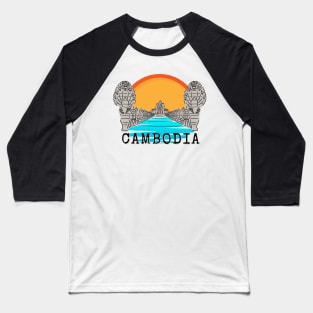 Angkor Thom Majesty: Cambodia's Ancient Wonder -- Sunset Edition V3 Baseball T-Shirt